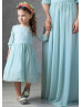 Chiffon Tea Length Formal Simple Flower Girl Dress